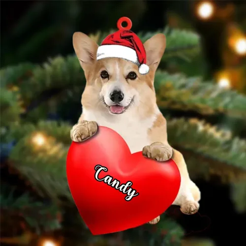 Vista 34 de Amantes de los perros de Navidad, corazón de perro de Navidad disponible para muchos perros Malamute de Alaska, adorno de Navidad, adorno