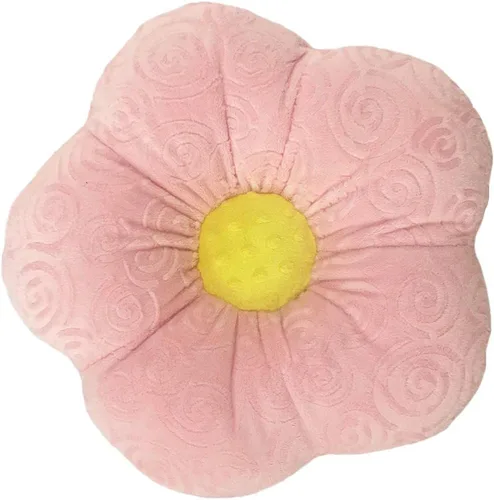 Vista 2 de Snuggle Stuffs Almohadas de flores rosas y blancas pastel - 13 pulgadas - Juego de 2 - Almohadas Minky para decoración de dormitorio de niñas