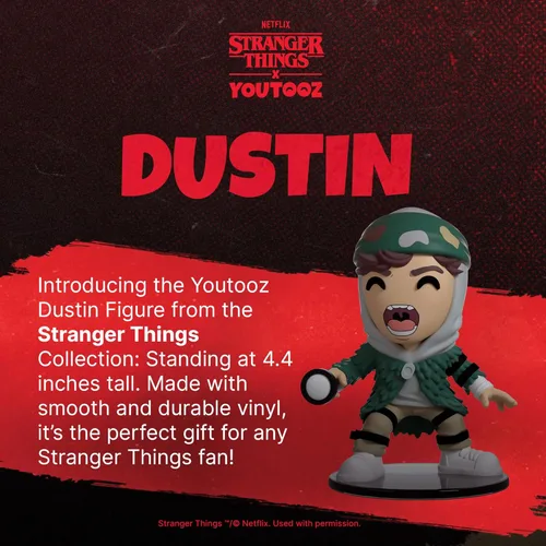 Vista 2 de Youtooz Stranger Things Dustin Figura de vinilo de 4.4 pulgadas, Dustin Henderson Stranger Things, vinilo coleccionable