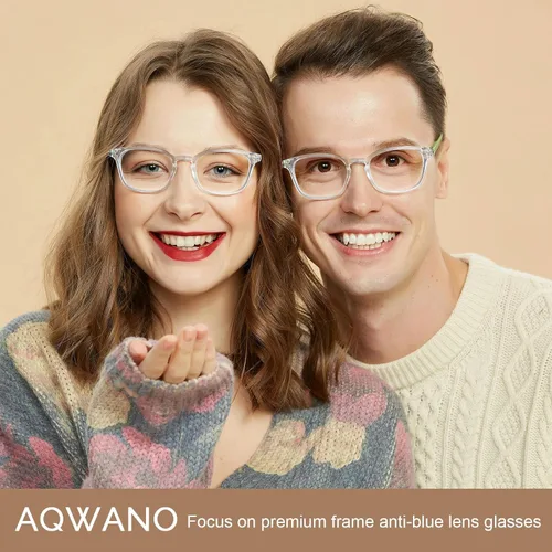 Vista 6 de AQWANO 4 Pack Computer Reading Glasses Blue Light Filter Readers Glare Glasses for Men Women