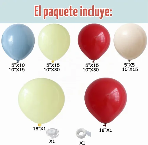 Vista 2 de Kit de arco de guirnalda de globos de princesa, 137 globos de látex rojos, azules, amarillos, para cumpleaños, baby shower, cuentos de hadas