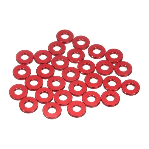 Vista 30 de uxcell 20 arandelas planas de aluminio, juntas de sello redondo M4x10x1.0.197 in, espaciadores planos para tornillos, tornillos, accesorios