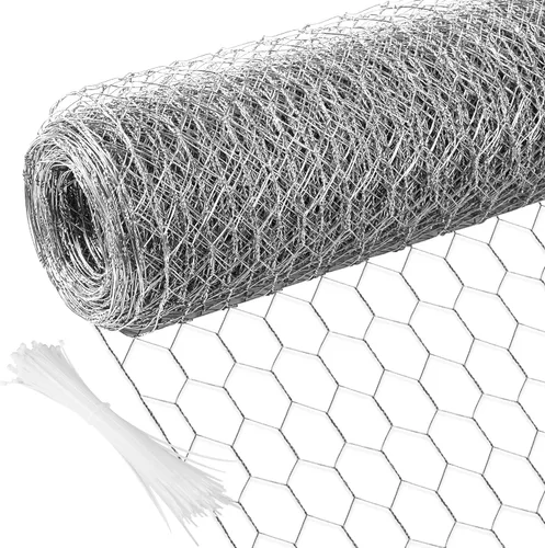 Vista 12 de Malla de alambre para pollos de 4 pulgadas x 590.5 pulgadas, red de alambre para aves de corral, malla galvanizada hexagonal, barrera de cerca