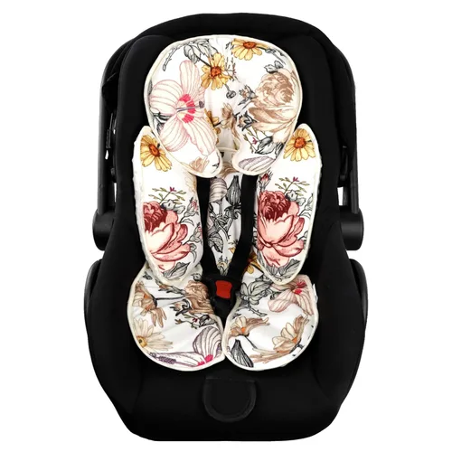 Soporte floral para la cabeza y el cuerpo del asiento de automóvil, inserto reversible 2 en 1, cojín suave para asiento de automóvil, cochecito,