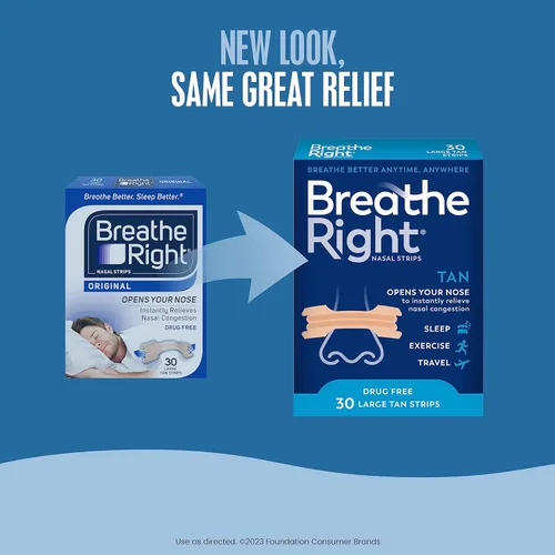 Vista 6 de Breathe Right Tiras nasales, grandes, 100373, Bronceado, 1, 1