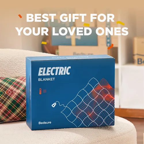 Vista 6 de Bedsure Almohadilla térmica para colchón individual – Calentador de cama con funciones de memoria y precalentamiento, apagado automático de 12 horas