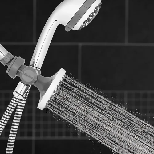 Vista 3 de Waterpik Power Spray Sistema de ducha dual 2 en 1 con cabezal de ducha de lluvia y cabezal de ducha de mano de 8 modos, cromado VIC-133E-NSP-853E