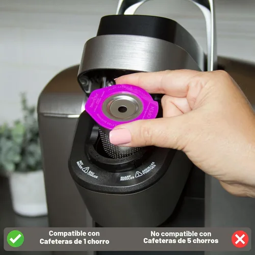 Vista 4 de Perfect Pod Café Flow - Filtro reutilizable de acero inoxidable para Cápsula de metal recargable, compatible con cafeteras Keurig 1.0, 2.0