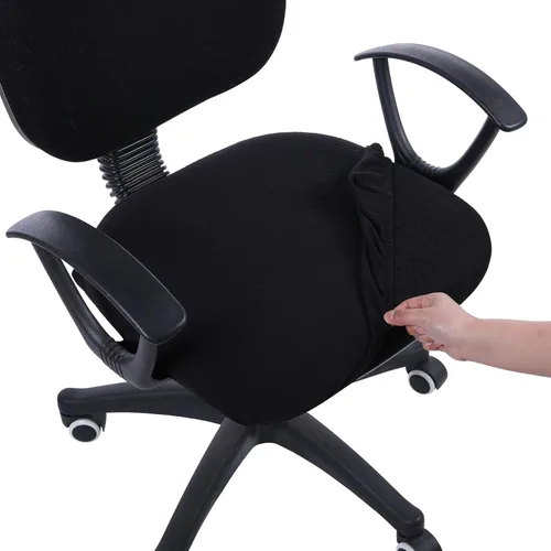 Vista 28 de Smiry Fundas de asiento de silla de computadora de oficina, de jacquard elástico, extraíbles, lavables, antipolvo, protectores de cojín para silla