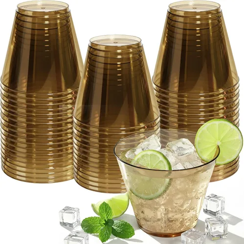 Vista 11 de Glowserve Paquete de 50 vasos de plástico transparente de 9 onzas, vasos de plástico azul transparente para cóctel, vasos desechables para fiestas