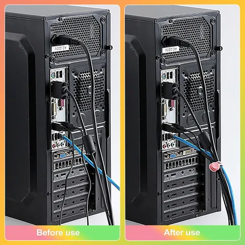 Vista 6 de ZukoCert Paquete de 20 bridas magnéticas para cables, organizadores de cables de silicona reutilizables con imanes de alta resistencia