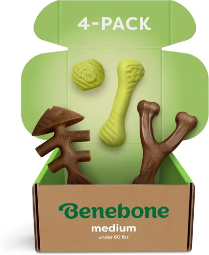 Vista 21 de Benebone - Paquete de 2 juguetes masticables duraderos para perros, diseño Maplestick/Zaggler, tocino real, madera de arce real, fabricados