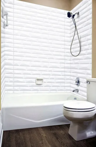 Vista 5 de From Plain To Beautiful In Hours Vista - Paneles de pared para bañera y ducha Surround - Blanco brillante