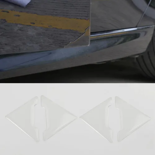 Vista 8 de TOMALL - 4 protectores de borde de puerta de coche, anticolisión, antirozaduras, con textura de fibra de carbono, accesorios para esquinas