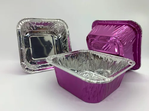 Vista 2 de KEISEN Vasos cuadrados de papel de aluminio desechables de 3 pulgadas, 3 onzas, paquete de 100 unidades de 3.0 fl oz para muffins, cupcakes