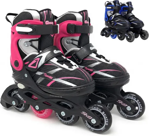 Vista 7 de Chicago - Patines en línea para niños, cuchillas de rodillo duraderas de alto rendimiento con ajuste seguro, bota de malla transpirable y correa