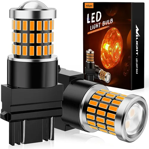 Vista 8 de Nilight 1157 - Bombilla LED 2 UNIDADES 57LED Ámbar Amarillo 2057 2357 BAY15D 7528 Luz de Señal de Giro Delantera Trasera Luz de Cola con Proyector