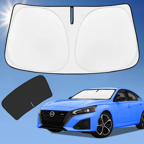 Vista 73 de Parasol de 2025 capas para parabrisas, ajuste personalizado, tela 240T, parasol retráctil que bloquea los rayos ultravioletas, accesorios