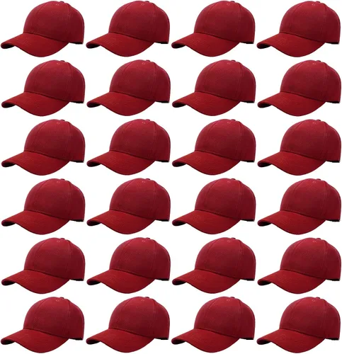 Vista 40 de Falari - 24/144 unidades de gorra de béisbol unisex, lisa y de tamaño ajustable, venta al por mayor