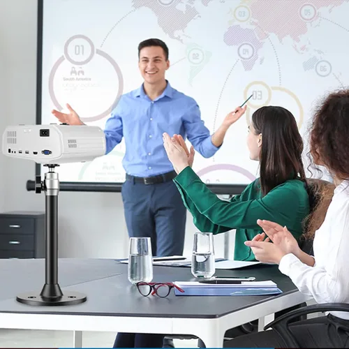 Vista 4 de DAWASAPAT Soporte de montaje para proyector de techo, soporte ajustable para proyector colgante de inclinación y giratorio, soporte de montaje