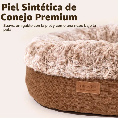 Vista 2 de FUKUMARU Cama extra gruesa para gatos, dona calmante, antiansiedad y Camello