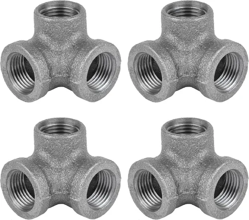 Vista 16 de PIPE DECOR Codo de 90 grados, 3/4 pulgadas, hierro maleable negro, juego de 6 – para fontanería, muebles de bricolaje y tubería estándar de 3/4