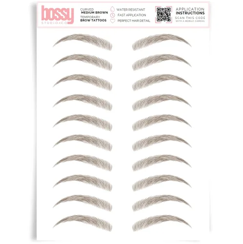 Vista 15 de Brows by Bossy Tatuaje temporal para cejas 8 colores y 6 estilos adhesivos impermeables para cejas, tatuajes falsos para el cabello como pelar