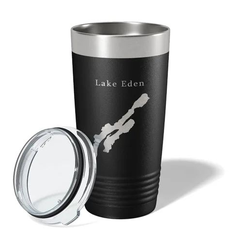 Vista 3 de Lake Eden Map Tumbler Travel Mug Insulated Laser Engraved Coffee Cup Vermont 20 oz Maroon