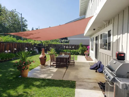 Vista 19 de Toldo rectangular con dosel para patio, 6 pies x 8 pies, de tela para sombra en exteriores - Protección solar para pérgola, patio trasero, jardín
