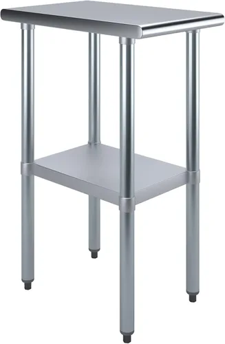 Vista 11 de Mesa de preparación de acero inoxidable de 24 x 12 pulgadas, mesa de trabajo resistente certificada NSF para uso doméstico y comercial, estante