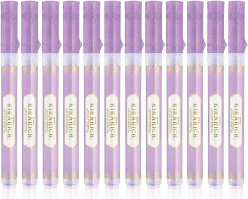 Zebra Pen Kirarich - Resaltador con purpurina, punta de cincel, tinta morada, paquete de 12, número de modelo: 71680