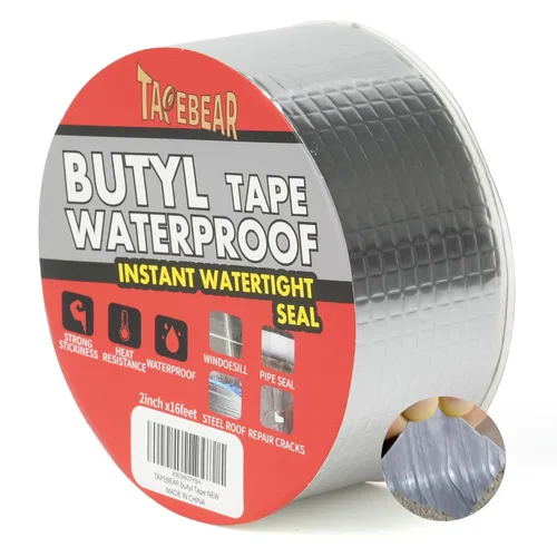 Vista 11 de TAPEBEAR Cinta de sellado impermeable de butilo de 4 pulgadas x 16 pies, cinta de aluminio mejorada resistente para reparación de caravanas, toldos