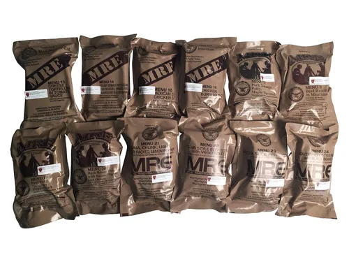 Vista 5 de Ozark Outdoorz 012018 Pack, 012021 Inspección militar estadounidense MRE A OR B Case (A y B) con parche de bandera de Estados Unidos