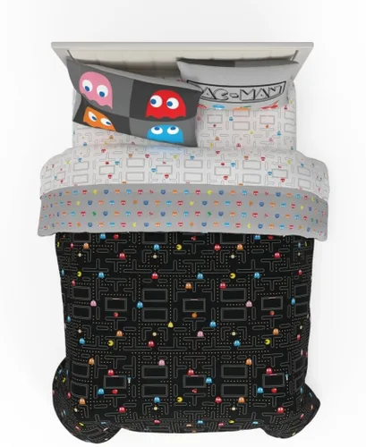 Vista 21 de Juego de ropa de cama clásico retro arcoíris de los Cariñositos, 7 piezas, edredón y sábanas supersuaves con funda de almohada, tamaño matrimonial