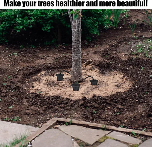 Vista 7 de Briwooody Paquete de 6 Estacas de Riego para Jardín Grandes de Plástico ABS con Protección UV Pico de Irrigación de Raíz Profunda para Árboles