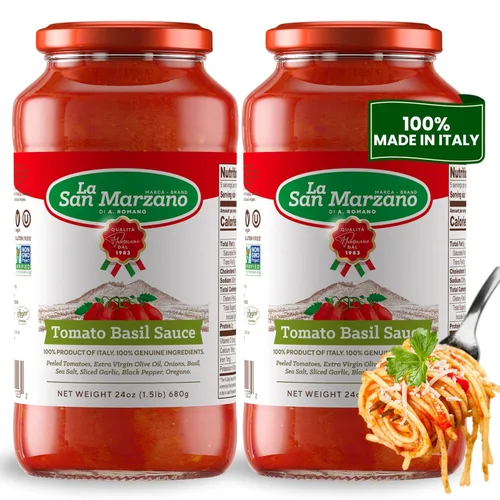 Vista 18 de La San Marzano Salsa Arrabiata, 24 onzas, salsa para pasta hecha en Italia, tomate multiusos de primera calidad, todo natural, dieta mediterránea
