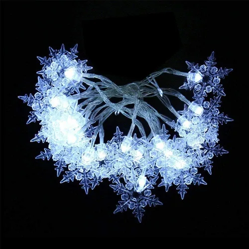 Vista 4 de luces LED para cortina, 13 pies/4M, 96 luces LED en forma de copo de nieve, luces de cadena para cortina enchufables, con memoria, luces de ventana