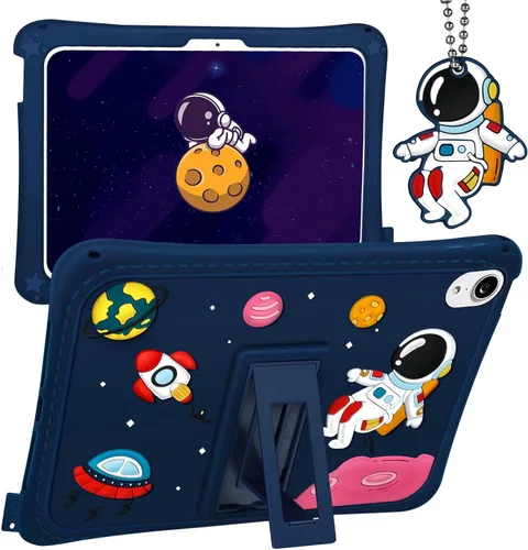Vista 7 de Funda para iPad Air 3/Pro de 10.5 pulgadas - Niños Adolescentes Cool Cartoon Astronauta Space Men 3D Silicona Tablet Cover con soporte para iPad