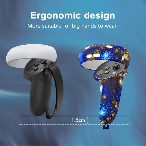 Vista 9 de VR Accessories for Oculus Quest 2, Silicone Face Cover/Controller Grip Cover/VR Shell Cover/Lens Cover/10PCS Disposable Eye Cover are Included in VR
