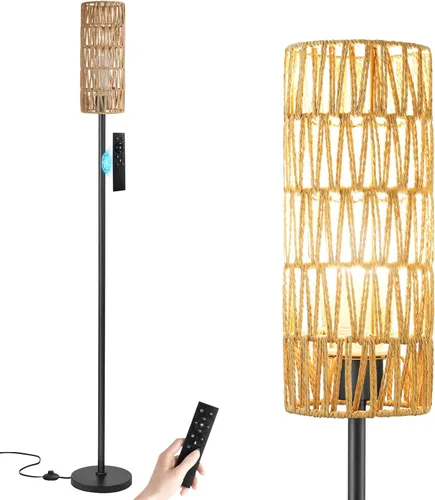 Vista 12 de Ambimall - Lámpara de pie moderna para sala de estar, dormitorio y oficina, con control remoto y regulación continua de temperatura