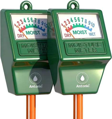 Antonki Paquete de 2 medidores de humedad del suelo, medidor de agua para plantas de jardinería, agricultura, probador de suelo, sensor higrómetro