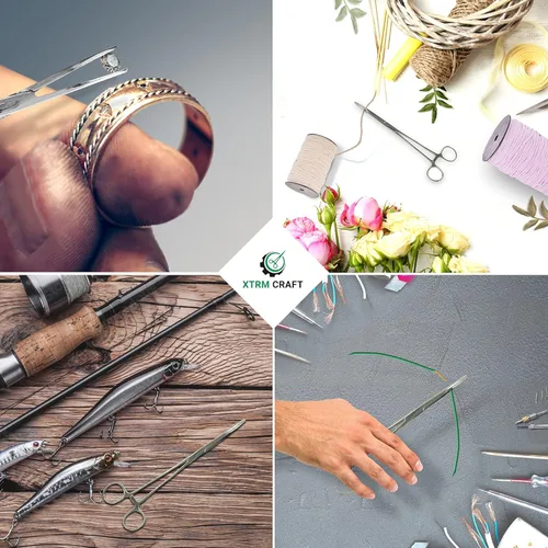 Vista 2 de Pinzas de bloqueo multiusos de hemostático Pean rectas y curvas con dientes serrados, de acero inoxidable - Hemostáticos para enfermeras, fórceps