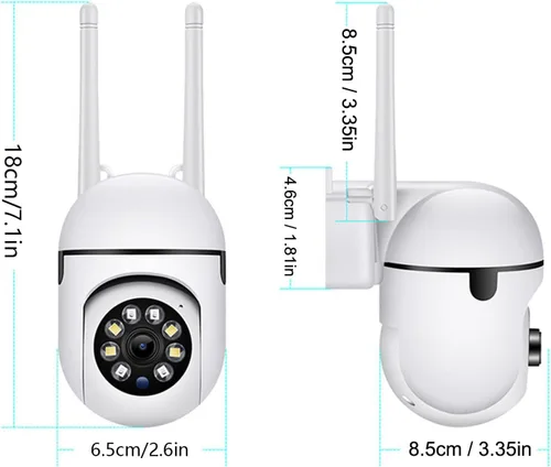 Vista 6 de Cámara interior HD 1080P con detección de movimiento, audio de 2 vías, vista de 360°, control de aplicación de teléfono, cámara inteligente