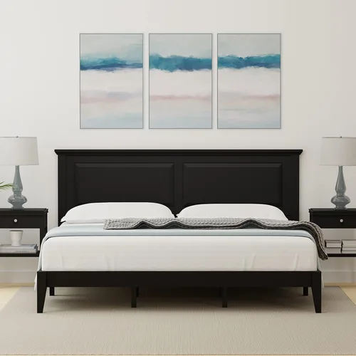 Vista 15 de Glenwillow Home Cama de plataforma de madera maciza estilo cabaña en tamaño matrimonial - Cereza clásica