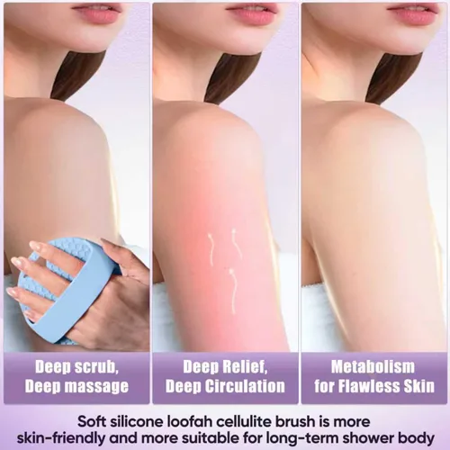 Vista 7 de Depurador corporal de silicona resistente para drenaje linfático, cepillo linfático para ducha, infusión de zinc, con cerdas rígidas y suaves