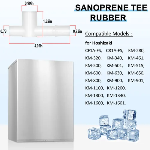 Vista 2 de 4A0177-01 Sanoprene Tee Reemplazo para Hoshizaki Máquina Máquina Máquina de Hielo Línea Conector 439197-01