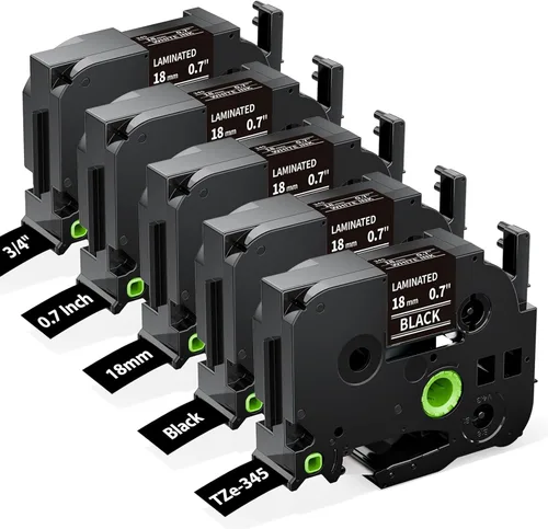 Vista 10 de Labelife - Cinta para etiquetadora de 18 mm, transparente TZe-141, compatible con Brother P Touch TZe TZ, cinta de 18 mm 0.7 laminada, transparente