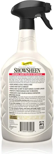 Vista 15 de Absorbine ShowSheen - Esmalte y desenredante para el cabello, botella de repuesto de 32 onzas, abrigo de caballo y perro, melena y cola, desenreda