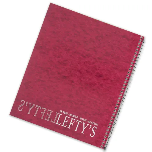 Vista 6 de Left-Handed College Ruled Notebook Printed with "Lefty" on the Cover, Set of 3, Assorted Colors Encuadernación desconocida