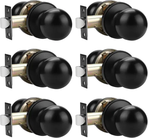 Vista 33 de Probrico Pomo de puerta interior negro, manija de puerta de paso, pomo de puerta de armario, pomo interior sin cerradura, perilla de puerta sin